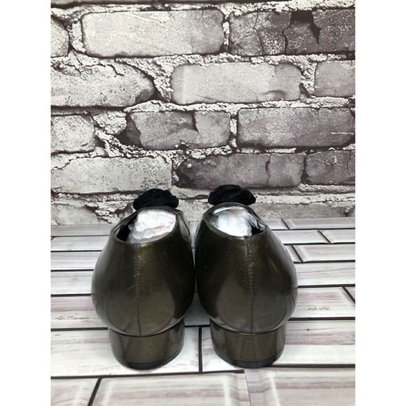 I. Magnin Green Metallic Patent leather Slip On Heeled Shoes Women Sz 6M US/36EU - Picture 9 of 16
